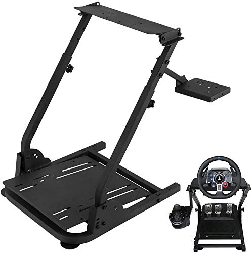VEVOR Soporte para Volante, 57 x 49 x 56-78 cm Soporte del Volante de Carreras Universal para Pedales Fanatec, Simcube, Logitech G25, G27, G29, G920, Thrustmaster T300RS, TX F458, T500RS, T3PA-PRO