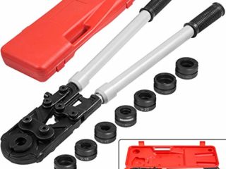 VEVOR Tenaza para Tuberia Alicates para Engastar Tubos UV 57-81cm, Alicate Profesional para Tuberia Mordazas Aplicables U16, U20, U25, U32, V15, V18, V22, V28, Tenazas de Tubo