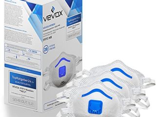 VEVOX® Mascarillas FFP3 - Caja de 5, 10 o 20 - con sellado comfort plus - máscara facial ffp 3 con válvula - Mascarillas Homologadas - Certificado CE de máxima protección