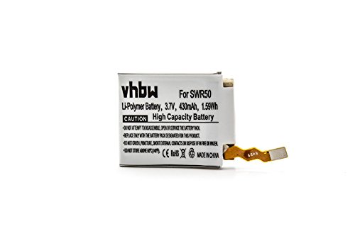 vhbw Batería Recargable Compatible con Sony Smartwatch 3 SWR50 smartwatch, Reloj de Actividad (430 mAh, 3,7 V, polímero de Litio)