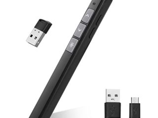 Vicloon Puntero El Control Remoto del Presentador Lnalámbrico es Recargablecon,Hipervínculo, Control del Volumen - 2.4GHz PowerPoint Clicker for PPT/Keynote/OpenOffice/Windows…