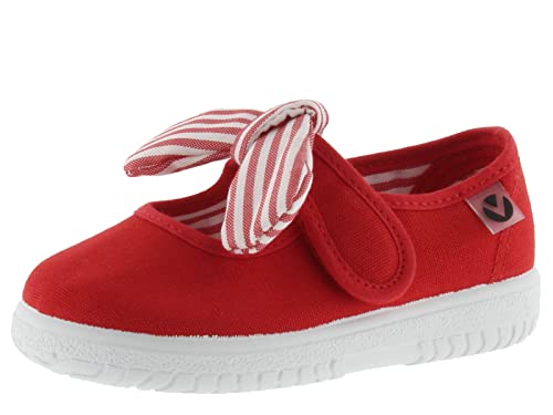 victoria Plano VICTORIA MERDECITA OJALÁ Lona con Lazo DE Rayas EXTRAÍBLE Y Cierre DE Tira ADHERENTE 105110-KIDS para Unisex-niños Rojo 19