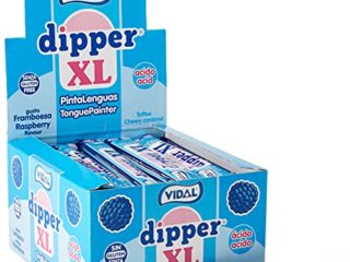 Vidal Golosinas Dipper XL. Caramelo Blando Masticable sabor Frambuesa. Color azul. Estuche 100 unidades.