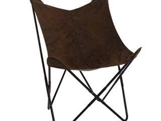 Vidal Regalos Sillon Mariposa Plegable Silla Piel Marron 80 cm