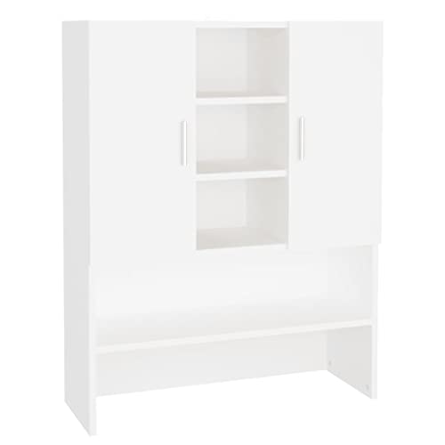 vidaXL Armario de Lavadora Cuarto de Baño Aseo Inodoro Secadora Estantería Estante Muebles Mobiliario Colada Almacenaje Blanco 70,5x25,5x90 cm