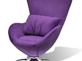 vidaXL Butaca giratoria pequeña con cojín Color púrpura