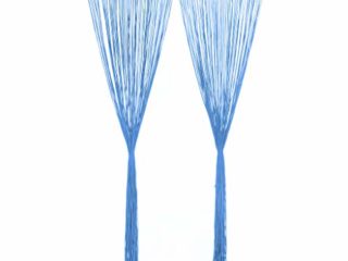 vidaXL Cortina de Macramé Persiana Translúcida Colgante Ventana Pared Puerta Separador de Ambientes Hogar Decoración Algodón Azul 140x240 cm