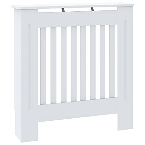 vidaXL Cubierta para Radiador Armario de Pared Estante Calefacción Calentador Mueble Tapa Sala de Estar Salón Almacenaje Duradero MDF Blanco 78 cm