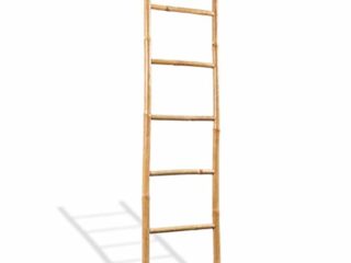 vidaXL Escalera para Toallas 5 Peldaños Bambú 150 cm Estante Soporte Perchero