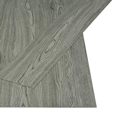 vidaXL Lamas para Suelo PVC Autoadhesivas Losetas Vinilo Decoración Interior Metarial Construcción Bricolaje Hogar 4,46 m² 3 mm Gris