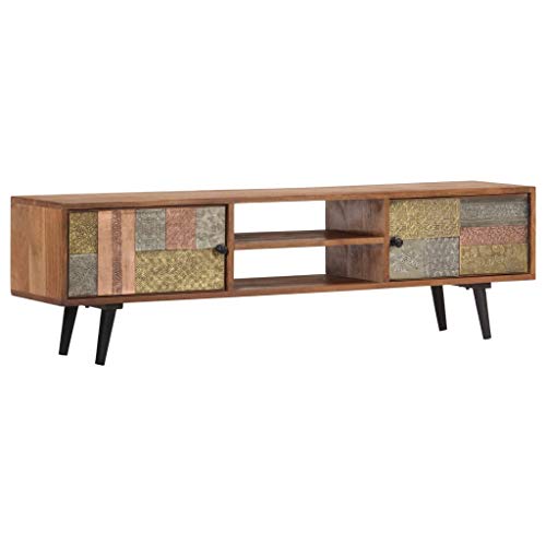 vidaXL Madera Acacia Maciza Mueble para TV Centro de Entretenimiento y Multimedia para el Orden de los Dispositivos de Imagen y Sonido 140x30x40 cm