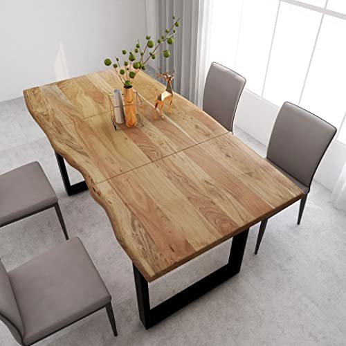 vidaXL Madera Maciza Acacia Mesa de Comedor Consola Extensible Muebles Cocina Decorativo Hogar Multiusos Auxiliar Salón Sala de Estar