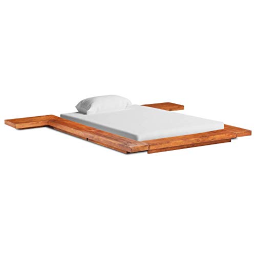vidaXL Madera Maciza de Acacia Estructura para Futón Japonés Cama Dormitorio Casa Duradera Mobiliario Cómodo Mueble Doble Matrimonia 120x200 cm