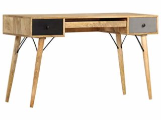 vidaXL Madera Maciza de Mango Escritorio con Cajones Aparador Mesa Auxiliar Armario Almacenamiento Decoración Interior Dormitorio Salón Sala de Estar