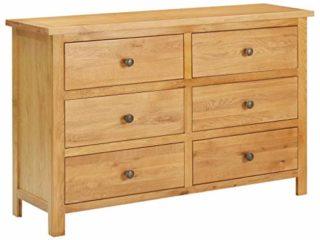 vidaXL Madera Maciza de Roble Cajonera Armario Lateral Auxiliar Aparador Cómoda Robusto y Duradero Fácil de Montar Almacenamiento 105x33,5x73 cm