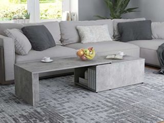 vidaXL Mesa de Centro Mesita Lateral Sofá para Teléfono Té Café Decoración Salón Oficina Sala Estante de Almacenamiento de Aglomerado Gris Hormigón