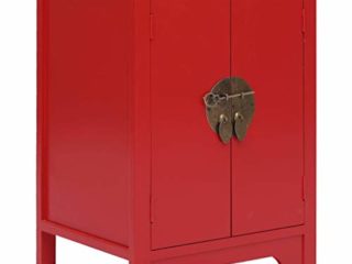 vidaXL Mesita de Noche Madera Paulownia Mobiliario Casa Hogar Moderna Estable Práctica Decorativa Duradera Robusta Almacenamiento Roja 38x28x52cm