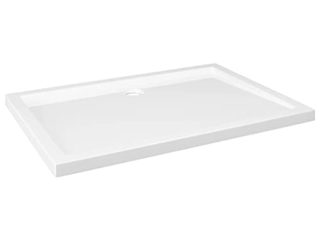 vidaXL Plato de Ducha Rectangular Placa Receptor Cuarto de Baño Aseo Inodoro Resistente a Arañazos Manchas Antideslizante ABS Blanco 70x100 cm