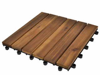 vidaXL Set 20 baldosas de Acacia con Modelo Vertical, 30 x 30 cm