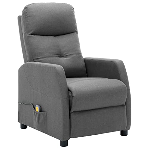 vidaXL Sillón Reclinable TV Reposapiés Respaldo Ajustable Silla Asiento Salón Oficina Relax Mueble Elevador Ergonómico Cómoda de Tela Gris Claro