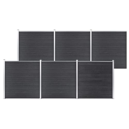 vidaXL Valla de Jardín Muros Panel Cercado Borde Césped Seguridad Separador Exterior Aire Libre Terraza Decorativas de WPC Gris 1045x186 cm