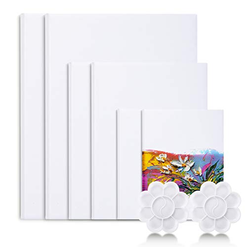 Viesap Lienzos, 6 PCS Lienzos Para Pintar Acrilico, 30x40, 20x30, 15x20 Paneles De Lienzos De Arte, 100% Algodón Lienzo Para Pintar, Paneles De Lienzos Cuadrados, Set De Lienzos Preestirados Blanco .