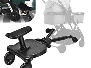 Vihir Mini Buggy Board con asiento Cochecito para el Segundo niño, Pedal Auxiliar Conector extraíble Asiento, Accesorio para niños de 2 a 6 años compatible con casi todas las sillitas de paseo