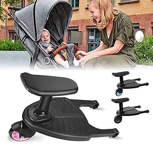 Vihir Mini Buggy Board con asiento Cochecito para el Segundo niño, Pedal Auxiliar Conector extraíble Asiento, Accesorio para niños de 2 a 6 años