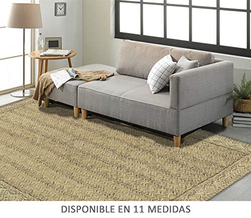 Vilber. Alfombra Vinilo con Efecto Esparto por estampación Digital. 78X120 cm (Esparto Color 01)