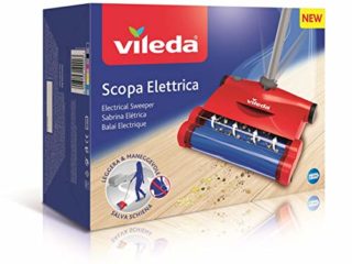 Vileda Quick & Clean - Escoba eléctrica inalámbrica y cepillo eléctrico con articulación flexible y 2 cepillos giratorios patentados, color rojo