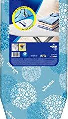 Vileda Solid - Tabla de planchar mediana, altura regulable 76 - 97 cm, superficie de planchado extra grande, estable y robusta, color azul, medidas: 122 x 44 cm