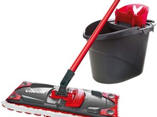 Vileda Ultramax - Set de limpieza, mopa de microfibras 2en1 para fregar y cubo con escurridor, cubo y mopa con palo telescópico para todo tipo de superficies