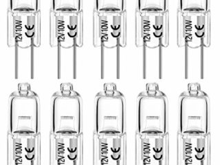 VINBE Bombilla halógena G4 T3 10 Watt 120lm G4 Bi-Pin AC / DC Lámpara de 12 voltios para luz de disco, candelabro, luz de riel, 10W 12V blanco cálido 2700K (paquete de 10)