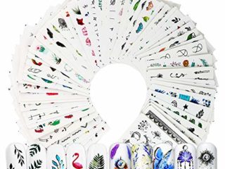 VINFUTUR 69 Hojas Pegatinas Uñas al Agua Decorativa Pegatinas Transferencia Agua Uñas Calcomanías Etiquetas Engomadas Uñas Nail Art Stickers para Manicura Diseño DIY de Uñas