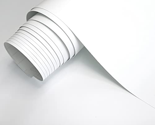 Vinilo Adhesivo Mate Blanco 1 ud 60x300 cm Para Muebles Cocina Paredes Ventanas Manualidades Papel Adhesivo Decorativo (BLANCO, 60x300 cm)