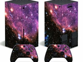 Vinilo protector para todo el cuerpo para consola Microsoft Xbox Series X, color morado Night Sky Xbox Series X Skins Wrap calcomanía con dos adhesivos de control inalámbrico gratis