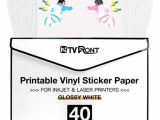 Vinilos imprimibles de 216 x 280 mm, 40 hojas para impresoras de inyección de tinta y láser