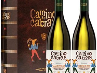 Vino Blanco Godello Valdeorras |Vinos buenos para Regalar | Estuche Vino Gallego | Producto Gourmet | Pack Regalo Vino | 2 Botellas x 750 ml CAMINO DE CABRAS | Regalo original Hombre & Mujer