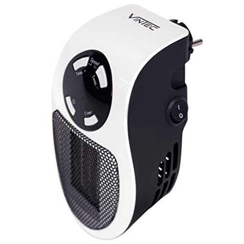 Vintec 73058 VT 500N - Calefactor portátil 500 W, 230 V, color blanco y negro