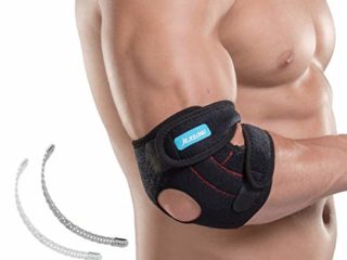 Vintree Codera Deportivas Codera Tendinitis con Estabilizadores Dobles de Resortes Codo Golf Ajustable Codo Tenista Compresión de Codo para Esguince Artritis Codera Epicondilitis Alivio del Dolor