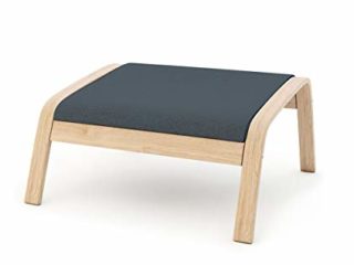 Vinylla Funda de repuesto para sillón compatible con IKEA Poäng (reposapiés diseño 2, algodón, color azul lago)