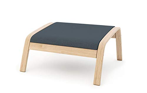 Vinylla Funda de repuesto para sillón compatible con IKEA Po?ng (FootstoolDesign2, Cotton-LakeBlue)