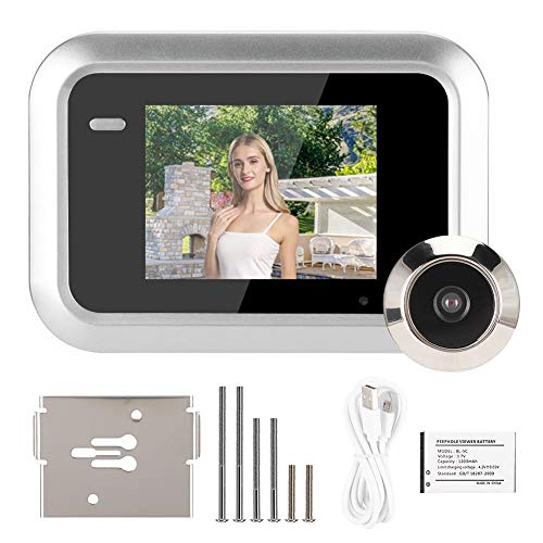 Visor de Puerta Digital Inteligente, Mirilla Oculta de 2,4 Pulgadas Fuera de la Puerta, Mirilla de grabación de Fotos con cámara Gran Angular de 145 °, Pantalla TFT LCD