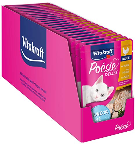 Vitakraft Comida húmeda para Gatos Poesie Delice, Pollo, Salsa, 23 x 85 g
