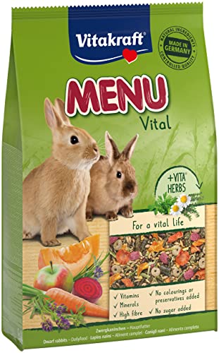 Vitakraft - Menú Premium Vital para Conejos con Cereales, Manzanas y Verduras - 5 kg