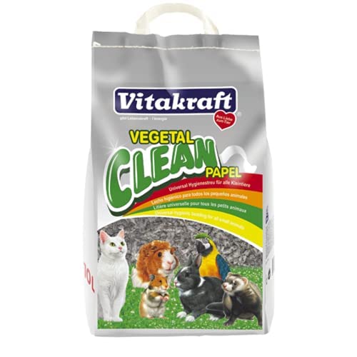 Vitakraft - Vegetal Clean Papel, Lecho Higiénico para pequeños animales - 25 L