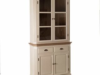 Vitrina alacena de Madera y Cristal Beige y Natural de 96x38x195 cm - LOLAhome
