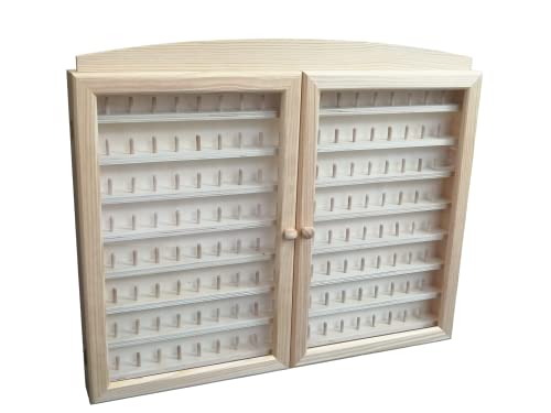 Vitrina Colecciones dedales. 2 Puertas. Capacidad: 144 dedales. Medidas (Ancho/Fondo/Alto): 60 * 6 * 54 cms. En Madera de Pino en Crudo. para Pintar.