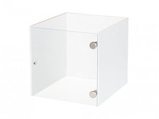 Vitrina con puerta de cristal para estantería de Ikea Kallax (Blanco) sin compartimento suelo