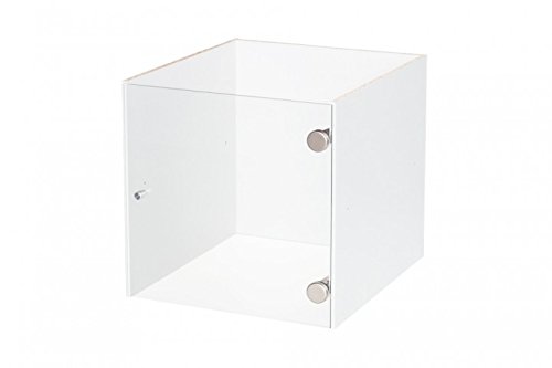 Vitrina con puerta de cristal para estantería de Ikea Kallax (Blanco) sin compartimento suelo
